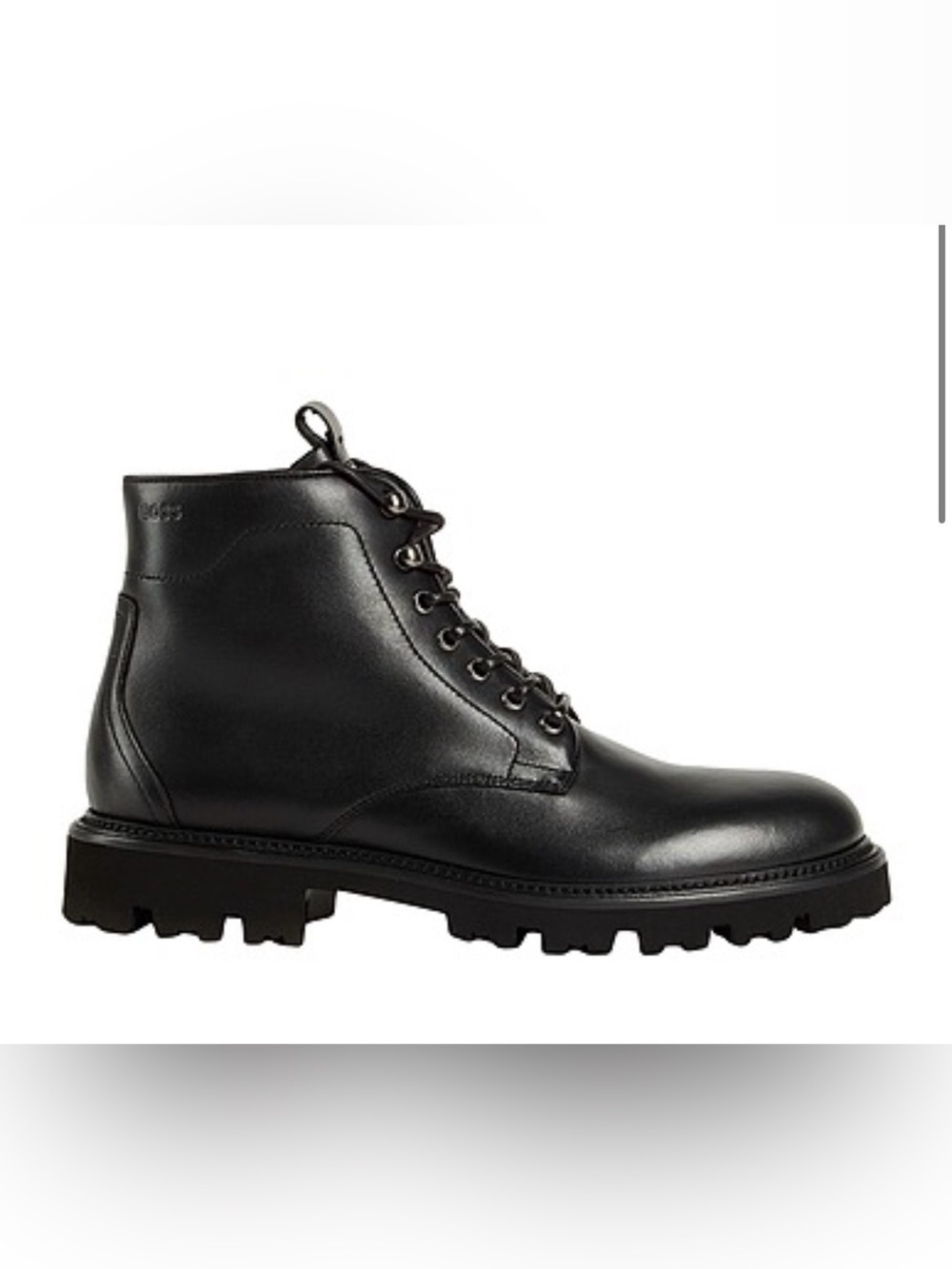 BOSS EXTRALIGHT Men's Black Leather Lace-Up Combat Boot NEW 45 EU / US 12